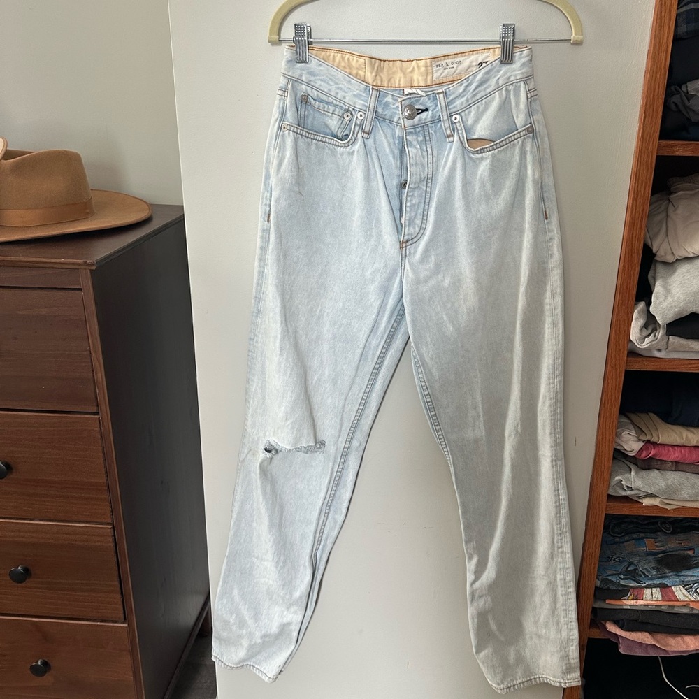 Rag and bone Light Wash Straight Leg Jeans